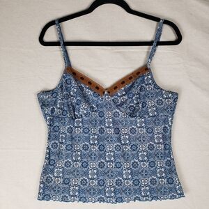 Xhilaration Blue and Brown Patterned Camisole